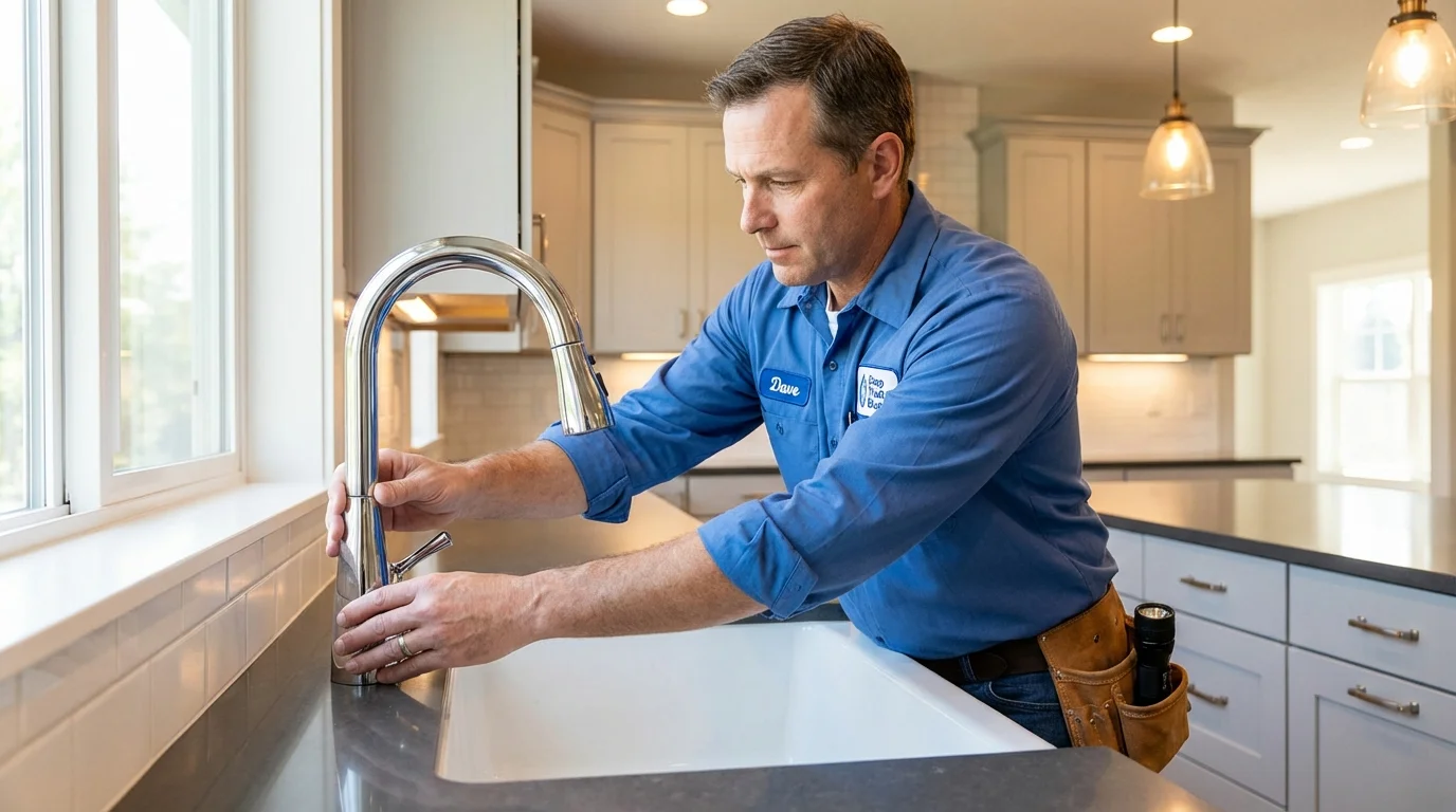 Kitchen faucet installation by Johns Plumbing LLC in Rogers City