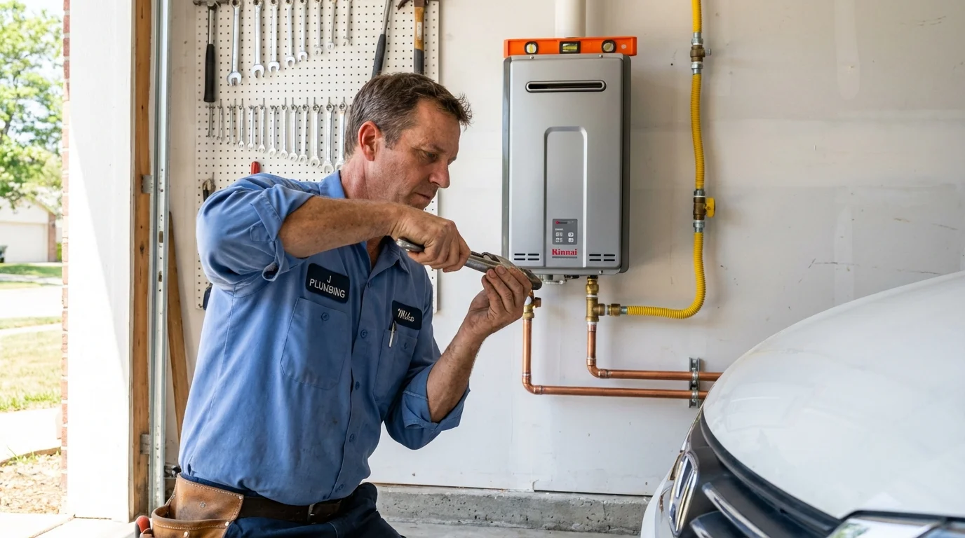 Tankless water heater installation by a Johns Plumbing LLC plumber in Rogers City